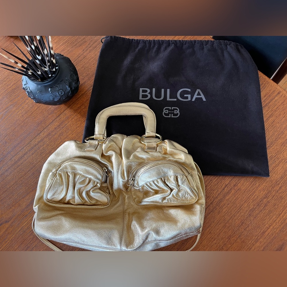 Vintage BULGA Bag. Gold. With Dust Bag. Never Used.